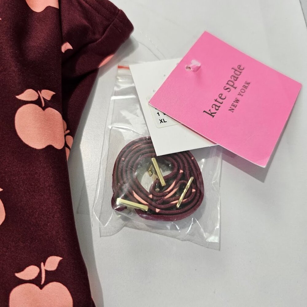 Kate Spade New York Fruit Print One Shoulder One Piece Swimsuit Deep Plum - Picture 7 of 12